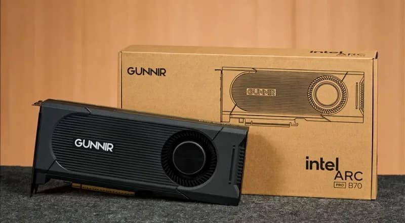 کارت گرافیک حرفهای GUNNIR Intel Arc Pro B70 با ۳۲ گیگابایت حافظه